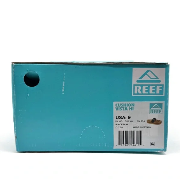 Reef Cushion Vista Hi Sandals Black Duo Platform Slide Size 9 - Picture 14 of 14